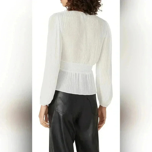 The Kooples Shear Pleated Heart Top Sz 2 - Picture 3 of 9
